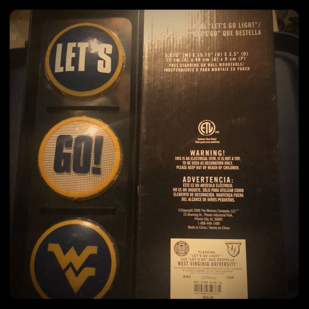 West Virginia University flashing “Let’s Go” light